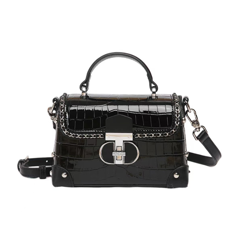 Lacquer leather handbag